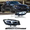 Adecuado para 20-22 BMW Serie 3 G20 Ensamblaje de Faros Modificado Marco Azul Lente LED Luz Diurna Señalizador de Giro de Flujo de Agua