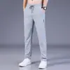 Calça de seda gelada masculina de verão moda coreana fornecimento de comércio exterior em estoque atacado casual fina reta