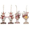 Colgante de árbol de Navidad contrachapado colgante decorativo corte láser accesorios de árbol de Navidad estilo rústico colgante envejecido
