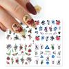 Cross-border Novos adesivos de Nail Art em Papai Noel Floco de Neve Alce Linha Flores 4 Médio Marca D'água Adesivos de Unhas