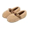 Pantuflas de algodón con lazo, nuevo estilo 2026, pantuflas de interior para mujer otoño/invierno, antideslizantes, de felpa, con suela suave, silenciosas y cálidas