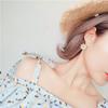Moda Corea del Sur Pendientes de Flor para Mujer Simples Dulces Frescos Pendientes de Pétalo de Sol con Gota de Pegamento Pendientes de Margarita Joyería