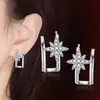 Novedosos pendientes de estrella de seis puntas moda europea y americana pendientes de meteorito pendientes temperamento con incrustaciones de diamantes pendientes brillantes de arroz de meteorito