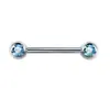 Dentes externos duplos com ponta de broca barra barbell joia perfurada feminina 1.6x 14mm joia perfurada para mamilo atacado