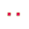 Design Minimalista Agulha de Prata Microincrustado com Diamantes Coloridos Super Brilhantes Quadrados Brincos Femininos Estilo Coreano e Japonês Versáteis Estilo Ins Frescos para Mulheres