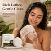 Sabonete em barra de óleo de rícino com sabor de coco O óleo de rícino equilibra a oleosidade, as raízes do cabelo ficam volumosas após a lavagem, não ficam achatadas. Em estoque