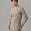 [Algodão Modal] Conjunto unissex 190g, gola redonda, leve, quente, absorvente de umidade e respirável, adequado para primavera e outono, conjunto fino de roupa íntima térmica
