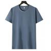 Verão 180g Algodão Puro Manga Curta Gola Redonda Slim Manga Curta Camisetas Publicitárias Masculinas e Femininas Camisetas Básicas Tops Masculinos