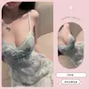 Sexy Camisola de Noche Estilo Francés para Mujer, Modelo Nuevo con Encaje Floral en Relieve y Malla, Vestido de Noche Corto con una Sensación Pura y Lujosa