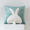 Almohada personalizada DIY, bonita almohada de conejo estilo Ins para dormitorio, sofá, almohada bordada tridimensional para cintura de coche.