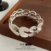 Pulsera Elástica de Metal con Empalme en Forma de S Estilo Europeo y Americano Personalidad de Moda Diseño Minimalista Joyería Versátil de Nicho