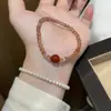 Pulsera Cuadrada de Plata de Ley S925 Plata Rota Diseño de Nicho Simple Natural Pulsera Roja del Sur Pulsera del Año Animal Pulsera de Ágata Roja