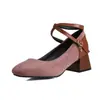 Zapatos de Mujer Transfronterizos Comercio Exterior Amazon Dropshipping Zapatos Mary Jane Punta Cuadrada Combinación de Colores Zapatos de Tacón Medio Talla Grande Zapatos de Mujer Comercio Exterior Transfronterizo