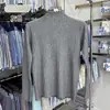 Gola alta, top base justo com toque macio e confortável, perfeito para usar em camadas, suéter de malha 6140-9