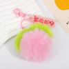 Lindo Llavero Colgante de Conejo Rex Falso Estilo Chino Peluche Fruta Año Nuevo Caqui Pequeño Pom-Pom Accesorio para Mochila