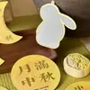 Festival do Meio do Outono Shangjin Nova Lua Dourada Coelho de Jade Série Cartões de Cumprimentos com Relevo Dourado, Etiquetas Suspensas Florais, Cartões Postais DIY