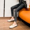 Zapatos Planos de Punta Redonda para Mujer, Mocasines Cerrados de Punta Cuadrada con Hebilla Cuadrada, Zapatos Mary Jane, Mocasines, Zapatos Versátiles de Punta Cuadrada con Tacón Bajo