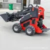 Carretilla Elevadora Deslizante, Rotación de 360 Grados en el Lugar, Tracción en las Cuatro Ruedas Pequeño Recolector de Pasto para Granjas de Cría, Minicargador