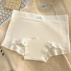 Calzoncillos tipo bóxer sin costuras para niñas 2025 Nuevos de algodón puro Antibacterianos Entrepierna Extendida Cintura Media Transpirables No Pellizcan Pantalones Cortos para Mujer