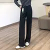 710g Rei do Emagrecimento ~ Outono e Inverno Espessados Lã de Acetato Elegante para o Trabalho Calças Estreitas de Perna Larga Inverno G112602