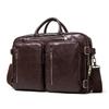 Bolso de Mano de Negocios para Hombre, Mochila de Cuero Genuino, Bolso de Hombro de Gran Capacidad, Bolso Multifuncional para Hombre de Comercio Exterior, Estilo Retro Europeo y Americano