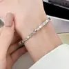 Pulsera de Acero de Titanio con Diamantes Redondos Pulsera de Gama Alta ins Diseño de Nicho Estilo Frío Simple Joyería Estilo Coreano Personalidad