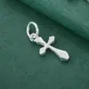 Acessórios Pingente Cruz Prata de Lei S925 Corda de Miçangas Artesanal DIY Pingente de Pulseira Pérola de Cristal Acessórios de Prata