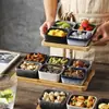 Compartimento para Vajilla de Cerámica Plato para Frutas Plato para Snacks del Hogar Plato para Snacks de Sala de Estar Plato para Frutas Secas Plato Dim Sum para Frutas Plato para Dulces Fluttershy