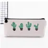 Nueva papelería de aprendizaje pequeña y fresca Cactus estuche de lona para lápices simple creativo para hombres y mujeres estuche para lápices de estudiante Venta al por mayor
