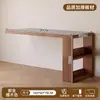 Escritorio estilo vintage para uso doméstico, escritorio de computadora retro semi-cerrado, tocador de esquina para dormitorio con gabinete de almacenamiento integrado