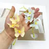 Flor Artificial de 3 Ramas Orquídea Phalaenopsis de Colores Cadena Material para Accesorios de Cabello DIY Flor Falsa Guirnalda para el Hogar Decoración de Fotografía
