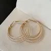 Brincos de Argola Redondos Lisos Multicamadas da Moda Europeia e Americana, Luxo Acessível e Brincos de Alta Qualidade, Design de Nicho, Brincos Exagerados