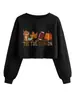 Amazon Wish loja independente moda europeia e americana solta feminina é a estação bebida crop top moletom