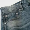 Jeans de Pierna Recta Ancha Sueltos Lavados a Degradado Punk Vintage para Hombre con Lavado Blanco Desgastado y Diseño Casual de Longitud Completa