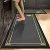 Felpudo de cocina de lujo retro, felpudo de tierra de diatomeas estilo europeo absorbente de agua y aceite, tira larga especializada, felpudo resistente a la suciedad y lavable