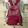 Mochila Escolar de Cuadros para Estudiantes Mujeres, Estilo Versátil y Fresco, Adecuada para Estudiantes de Secundaria y Preparatoria, Ligera y Práctica para el Transporte Diario, Mochila Versátil