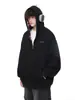 Cárdigan de Cuadros Estilo Americano Suéter con Capucha para Hombre Invierno 2024 Nuevo Estilo Estilo Perezoso Holgado Chaqueta Cardigan Estilo Americano para Pareja