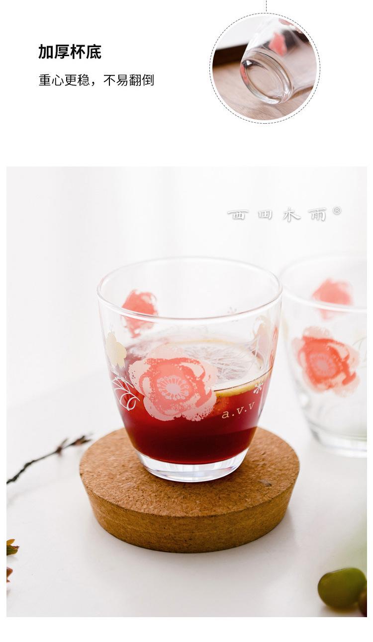 粉红玫瑰玻璃杯