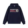 Marca de moda nacional Suéter com capuz estampa bandeira americana masculino e feminino Primavera Rua solto para casal hoodie oversized