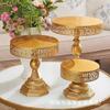 Suporte de bolo estilo europeu adereços de casamento prato de bolo octogonal suporte de pastelaria de ferro decoração de mesa de sobremesa de casamento dourada