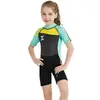 Traje de buceo para niños de otoño e invierno, de una pieza, de 2,5 mm, de manga corta, cálido y resistente al sol, para medusas.