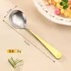 Cuchara de Titanio Puro, Cuchara de Flor de Hielo Moderna, Cuchara Redonda de Colores para Estudiantes, Cuchara de Mesa para el Hogar, Cuchara Antibacteriana de Titanio Puro para Vajilla