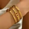 Estilo Old Money Elegante Sencillo Lujo Pulsera con Letra Cd Circonita Pulsera de Acero de Titanio de Gama Alta para Niñas Venta Caliente Europea y Americana