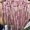 Accesorios para Joyería DIY Cuentas Espaciadoras Venta al por Mayor Trabajos con Cuentas Rectangular Piedra Imperial Ágata Roja Aventurina Tubo Redondo Cuentas Pulsera