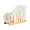 Estante de almacenamiento estante para platos de madera almacenamiento de cocina tazones platos vajilla escurridor soporte estante de soporte de madera maciza estante de almacenamiento para platos