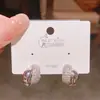 Brincos de Tarraxa Zircônia Estilo Ins de Alto Padrão Exquisitos Versátil Temperamento Personalidade Estilo Clássico Cool Acessórios de Brincos Geométricos