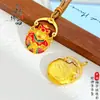 Tienda de Oro Mismo Estilo Dorado Antiguo Esmalte Carácter de Fortuna Dios de la Riqueza Colgante Nuevo Estilo Chino Estilo Nacional Colgante Dios de la Riqueza Cadena para Suéter