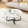 Mesa de centro geométrica criativa de escritório Amazon cuidadosamente selecionada, pequena mesa de café redonda decorativa para sala de estar, prática, de ferro e madeira