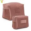 En stock bolsa de cosméticos de felpa de franela bolsa de almacenamiento de cosméticos para mujer productos para el cuidado de la piel bolsa con cremallera metálica bolsa de aseo de viaje