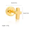Brincos Piercing em Aço Inoxidável Ouro 18K Simples Coração Flor Cruz Zircônia Brincos Cruzados Amazon Brincos